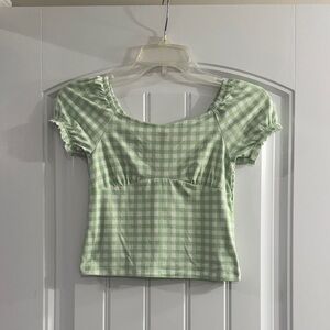 The Commons Green Gingham Top    Girls Size - M